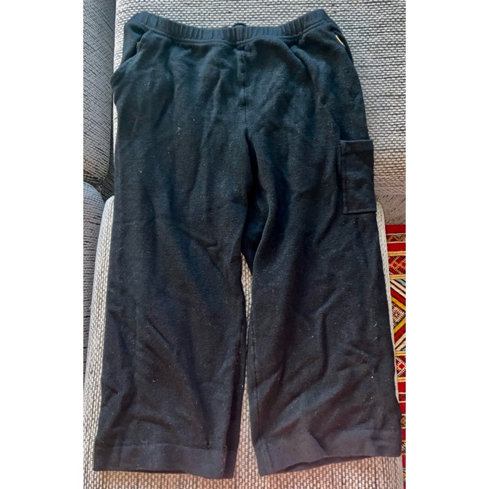 Vintage St. John Sport Black Cropped Heavy Wool Lounge Pants, SZ L